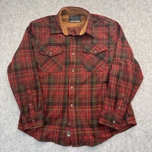Jachs New York Flannel Shirt Jacket Men's Size XL Heavy Weight RED